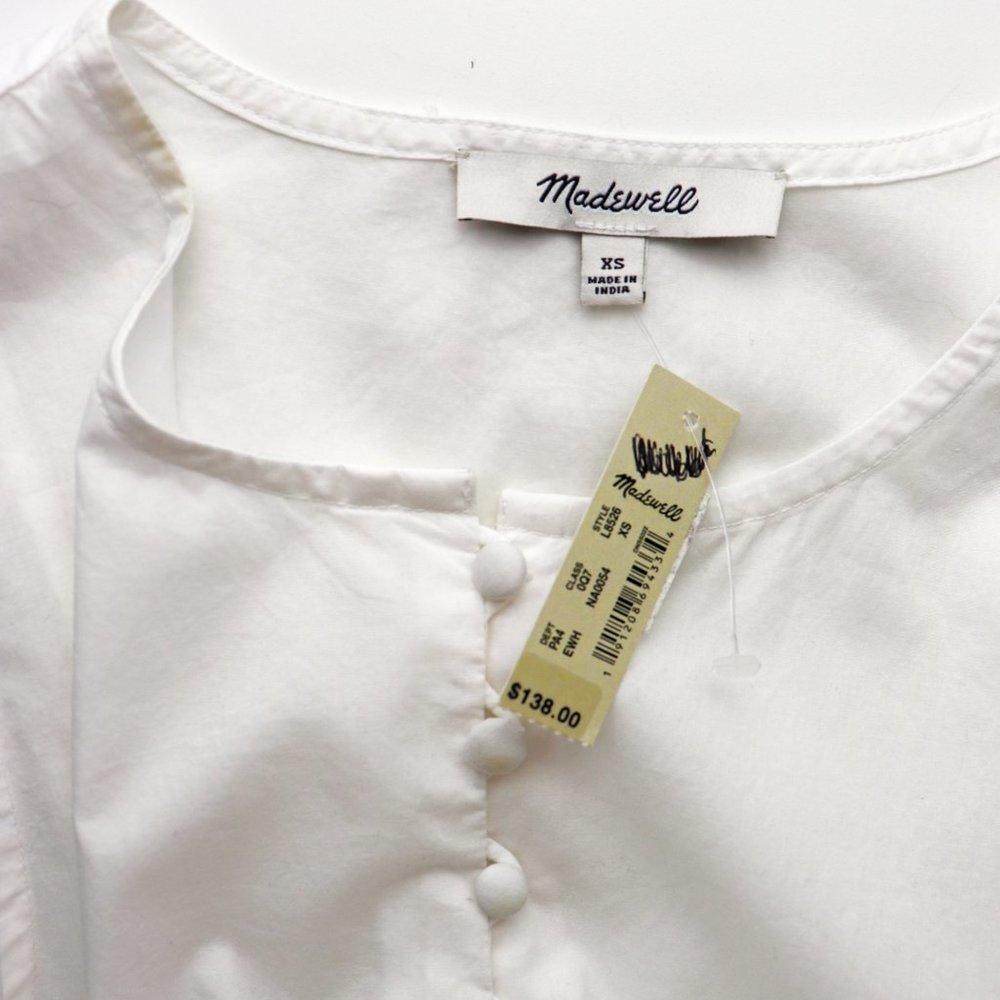 NWT Madewell Rickrack Cattail Dress in White XS - Picture 5 of 10